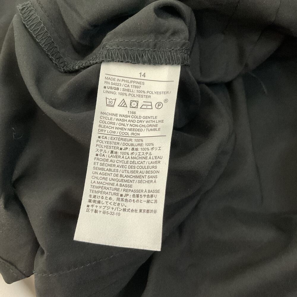 Banana Republic Black V-Neck Pleated Waist Long Sleeve Blouse - Size 14 - Picture 6 of 7